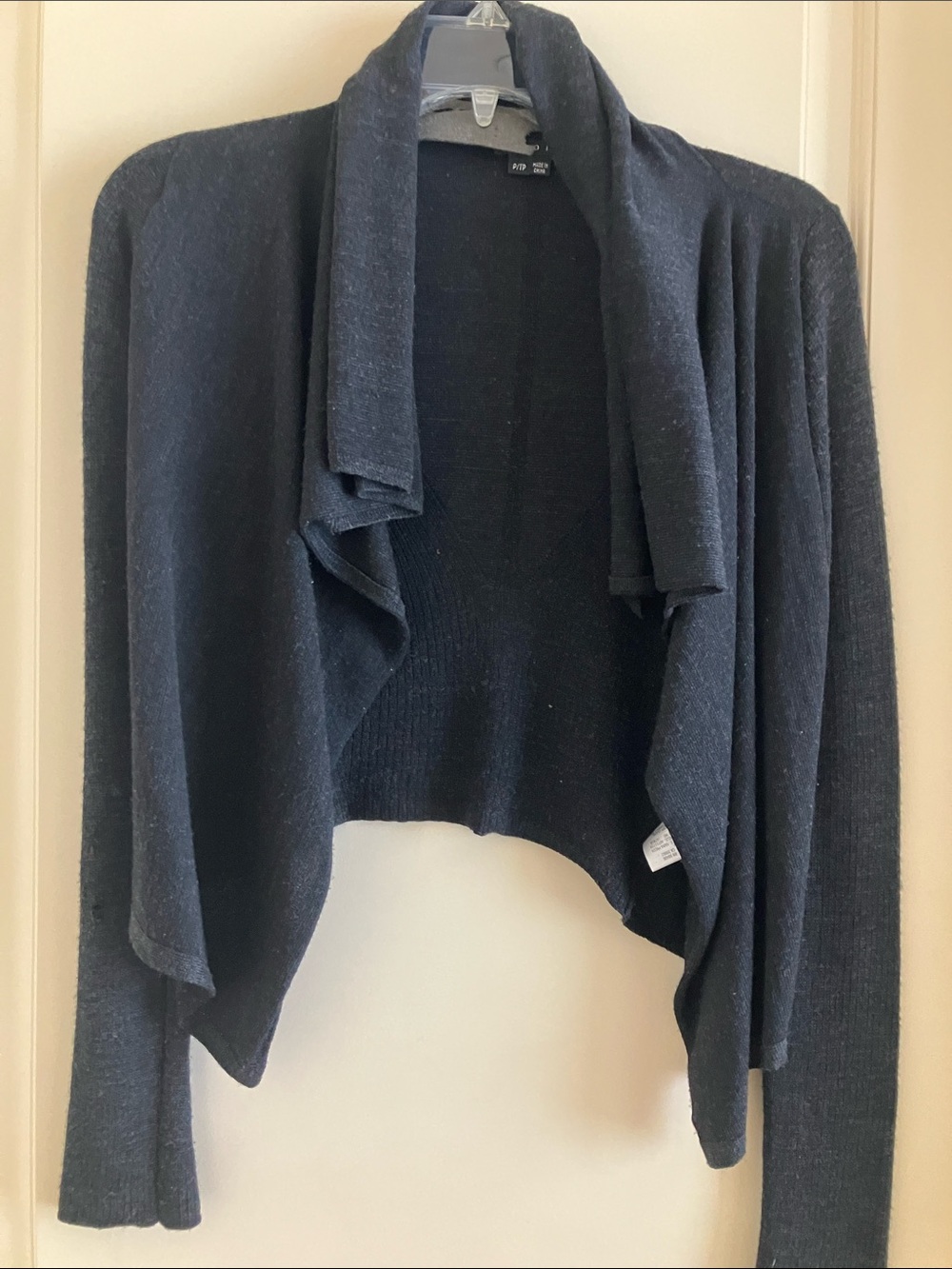 Theory Black Draped Open-Front Women's Cardigan